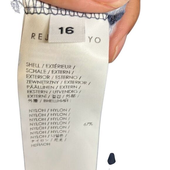 620. Rejina pyo blue sheer lace long sleeve top size (16) see measurements - Picture 6 of 7